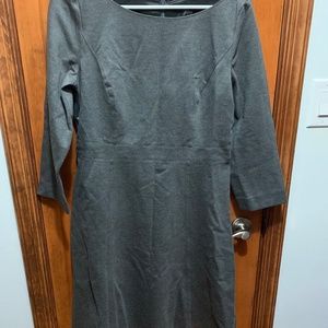 Grey long sleeved work dress